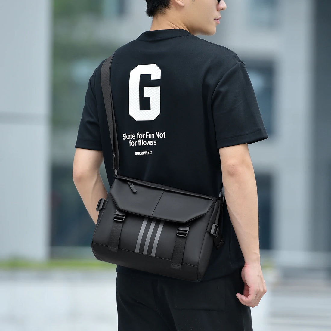 Men's Minimalist Crossbody Bag Soft-Touch, Water-Resistant Bag