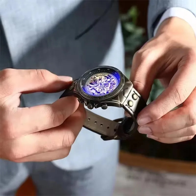 Waterproof Retro Skeleton Automatic Men's Watch