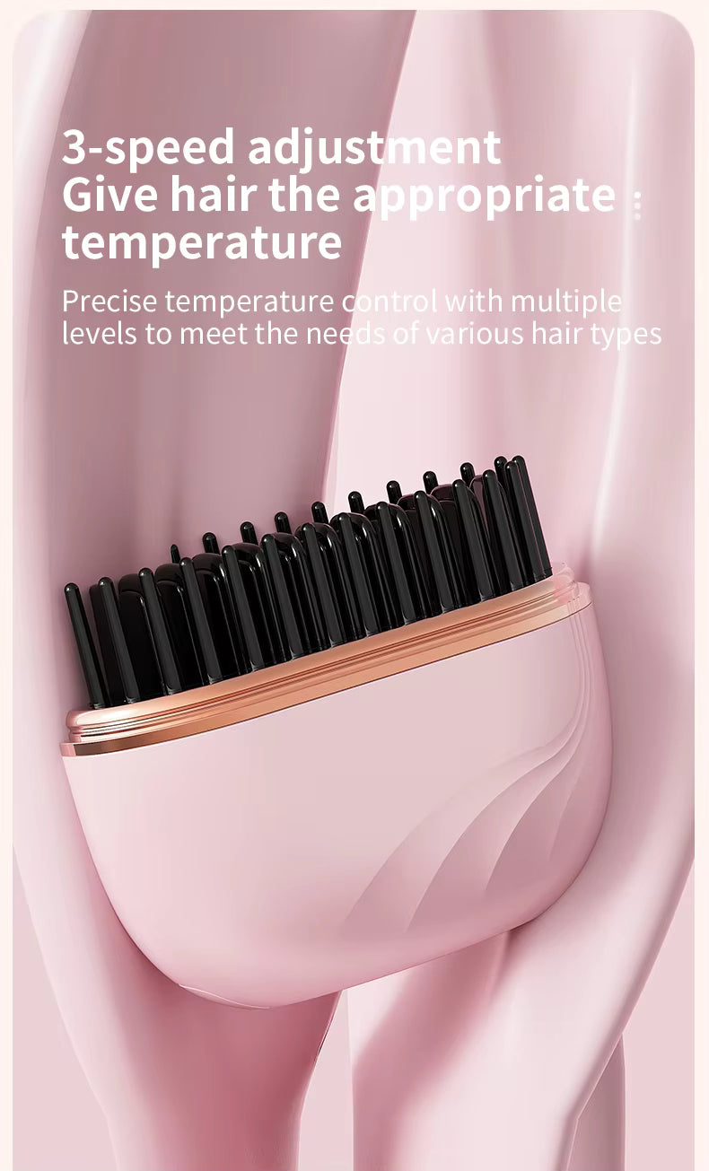 Stylish Hair Straightener Curler Compact Hair Brush Innovative Straightening Comb