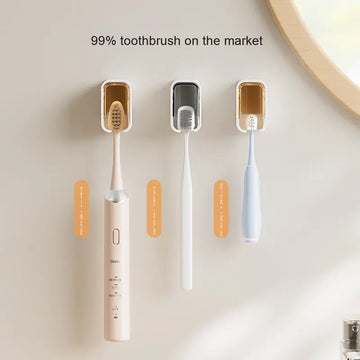 2025 Single-Tier Wall Toothbrush Rack – Dust-Proof Storage for Electric Toothbrushes