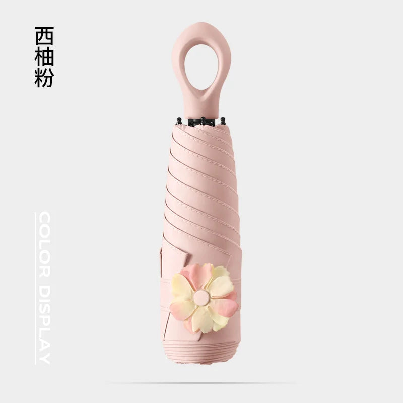 Modern Style 5-Fold Flower Umbrella Manual Compact Design