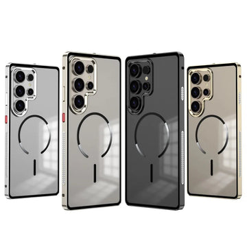 Metal Border Frosted PC Backplate Phone Case, For Samsung