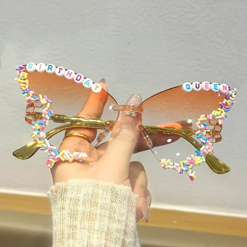 Trendy Rimless Women's Sunglasses with UV Protection