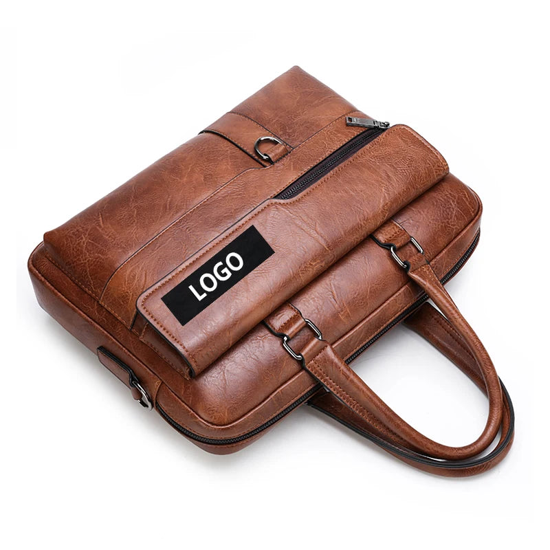 Business Man Handbag Fashion PU Leather Laptop Shoulder Bag