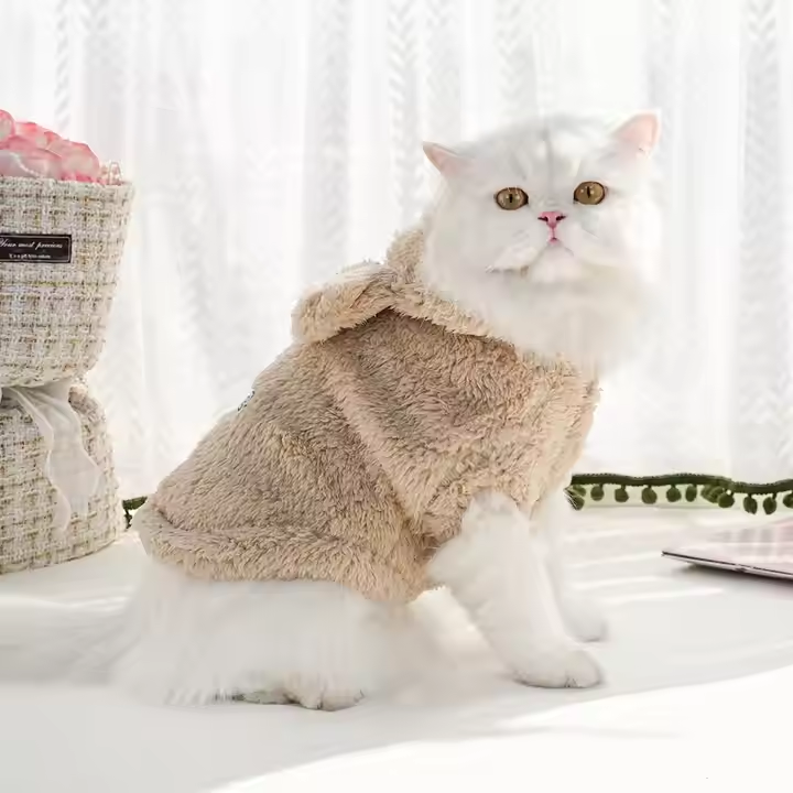 New Rabbit Ears Pet Hoodie – Soft Cotton Wool Outfit for Cats & Dogs, Perfect for Winter and Spring