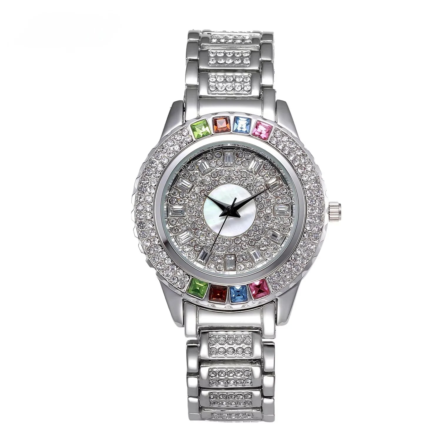 Luxury Women's Diamond Quartz Watch - Gold & Zircon