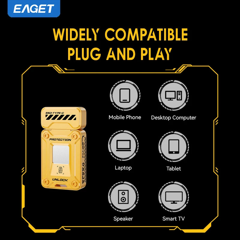 EAGET FU80-1 Pendrive Type-c Thumb Drive 560MB/S Fingerprint