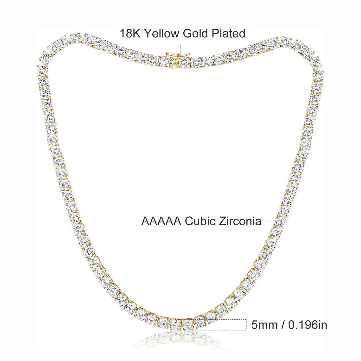 Tennis Link Cubic Zirconia Necklace Set