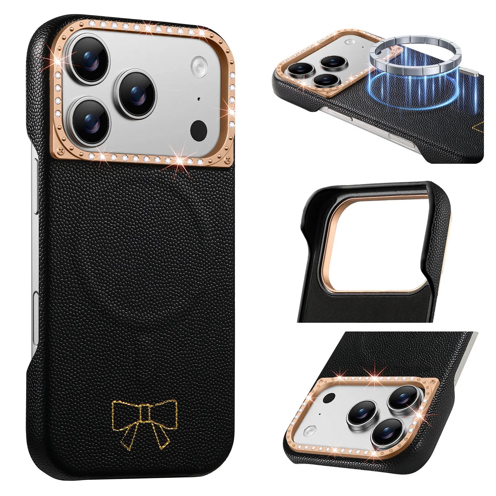 Fashion Magnetic PU Leather Girl Phone Cases for iPhone