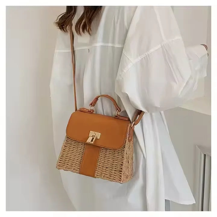 Design Fashionable Ladie's Crossbody Bag Straw Handbags for Women