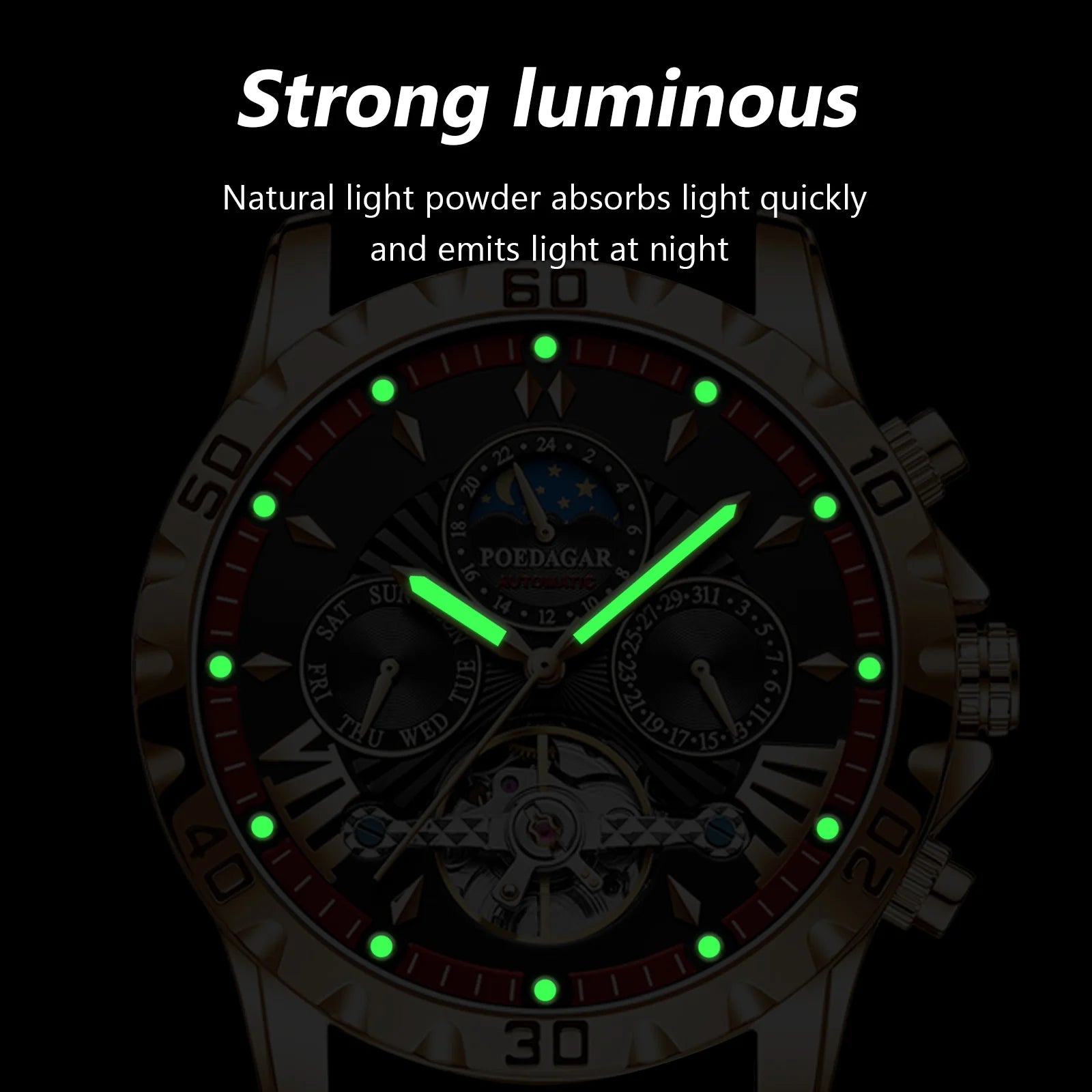 Poedagar Men's Tourbillon Luxury Watch