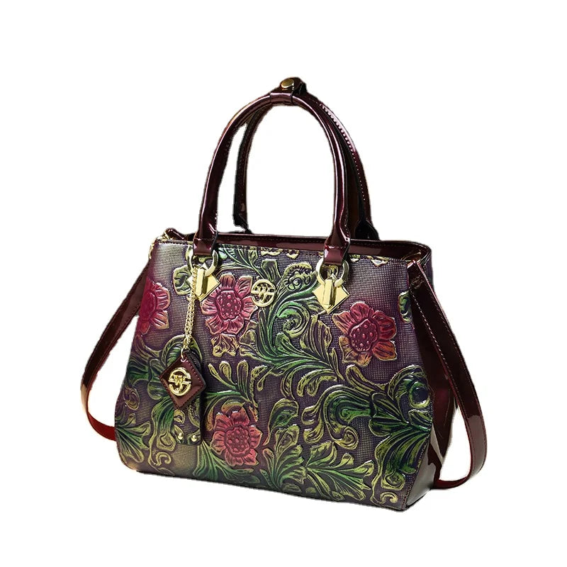 Luxury Vintage Chinese Style PU Leather Handbag