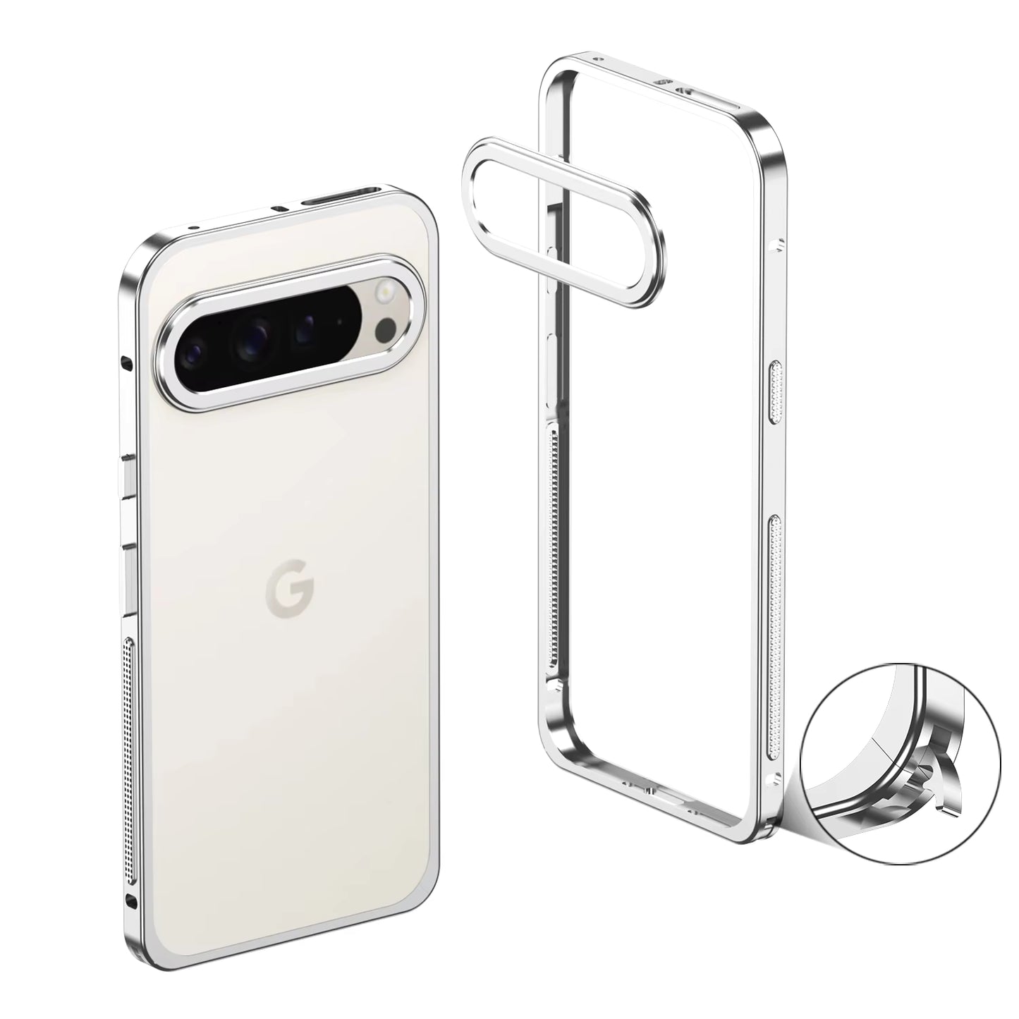 Premium Metal Frame Shockproof Bumper Cover for Google Pixel 10 9 8 7 Pro XL 9a with Lens Protector