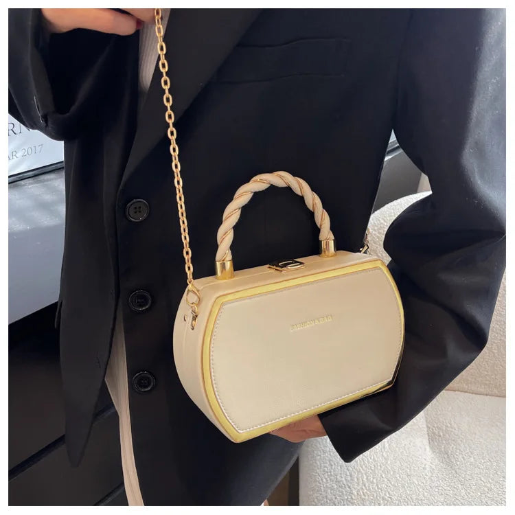 New Fashionable Women's One Shoulder PU Leather Handbag High