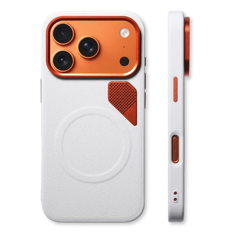 Luxury Magnetic Leather iPhone Case with Heat Dissipation