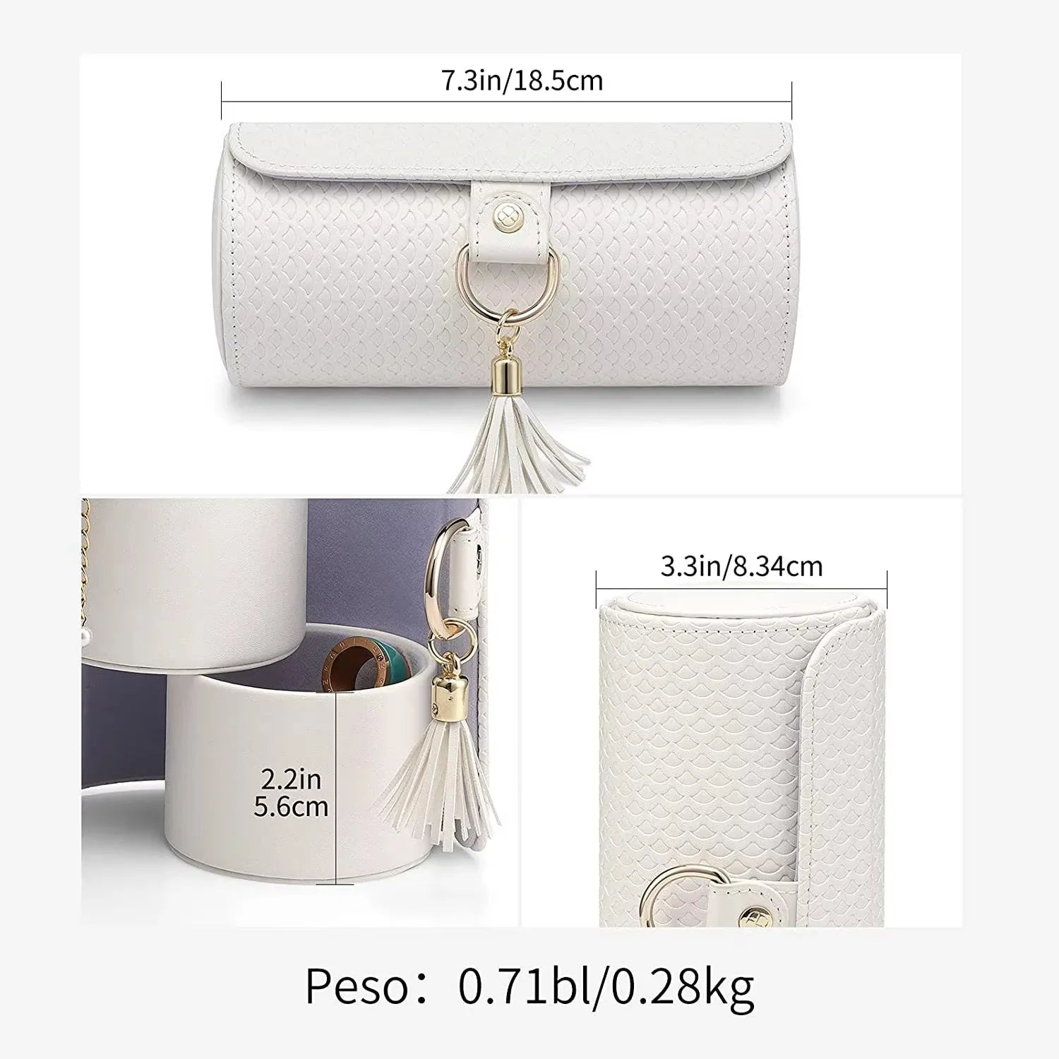 Luxury PU Leather Mini Jewelry Travel Case