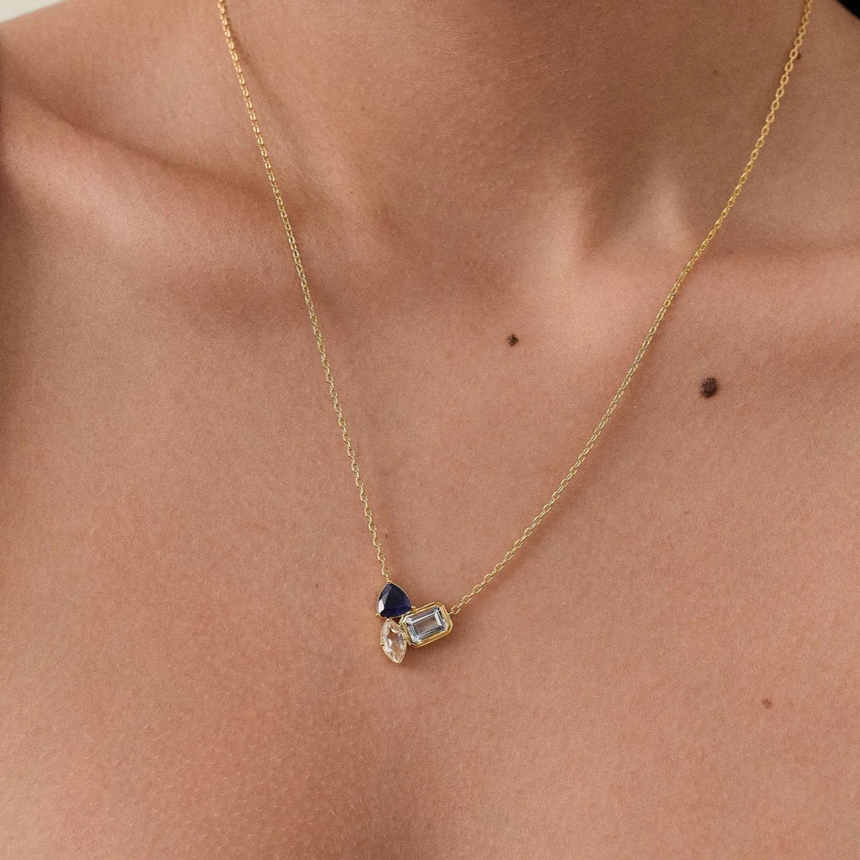 Elegant Zircon Stainless Steel Necklace
