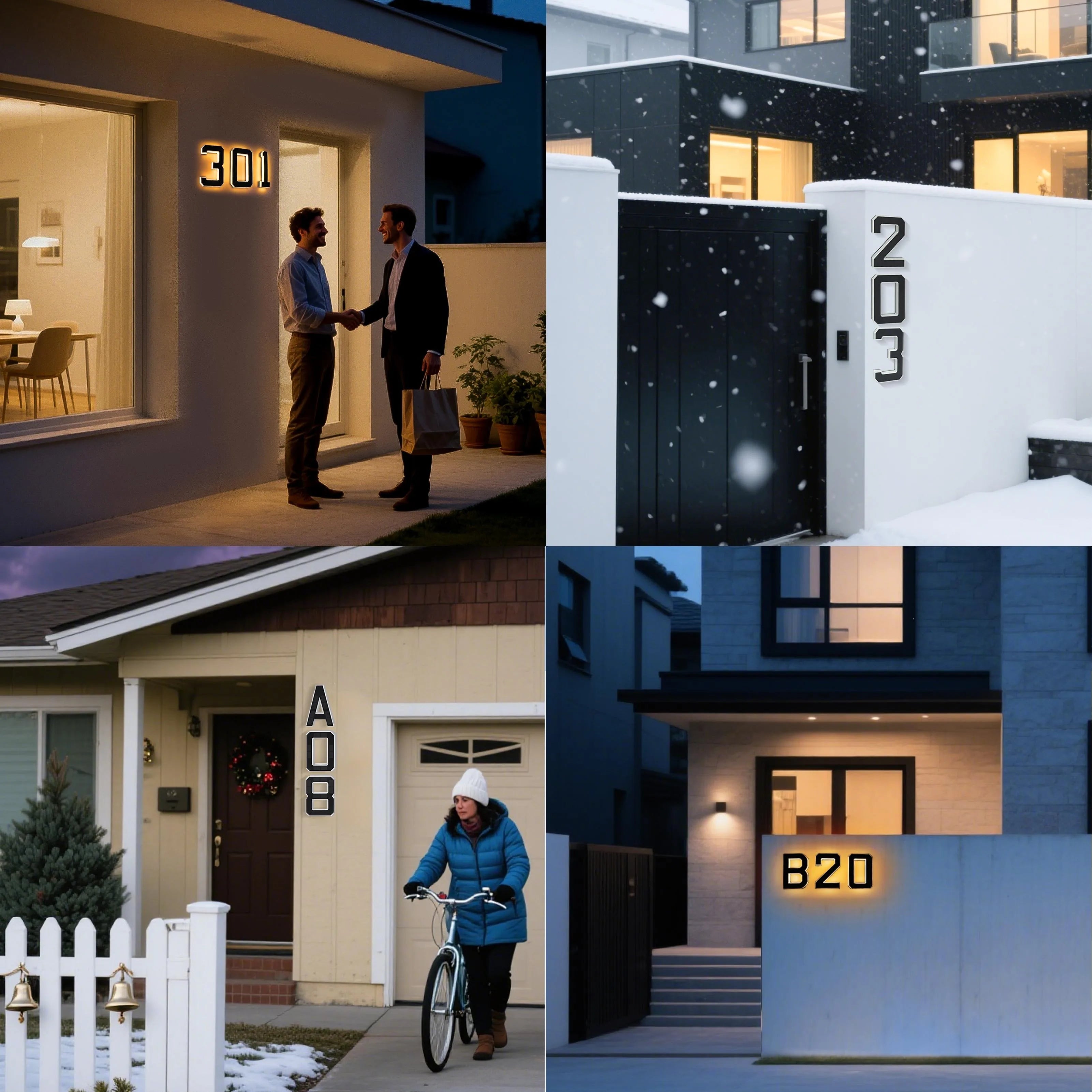 Waterproof LED Solar Address Number Sign