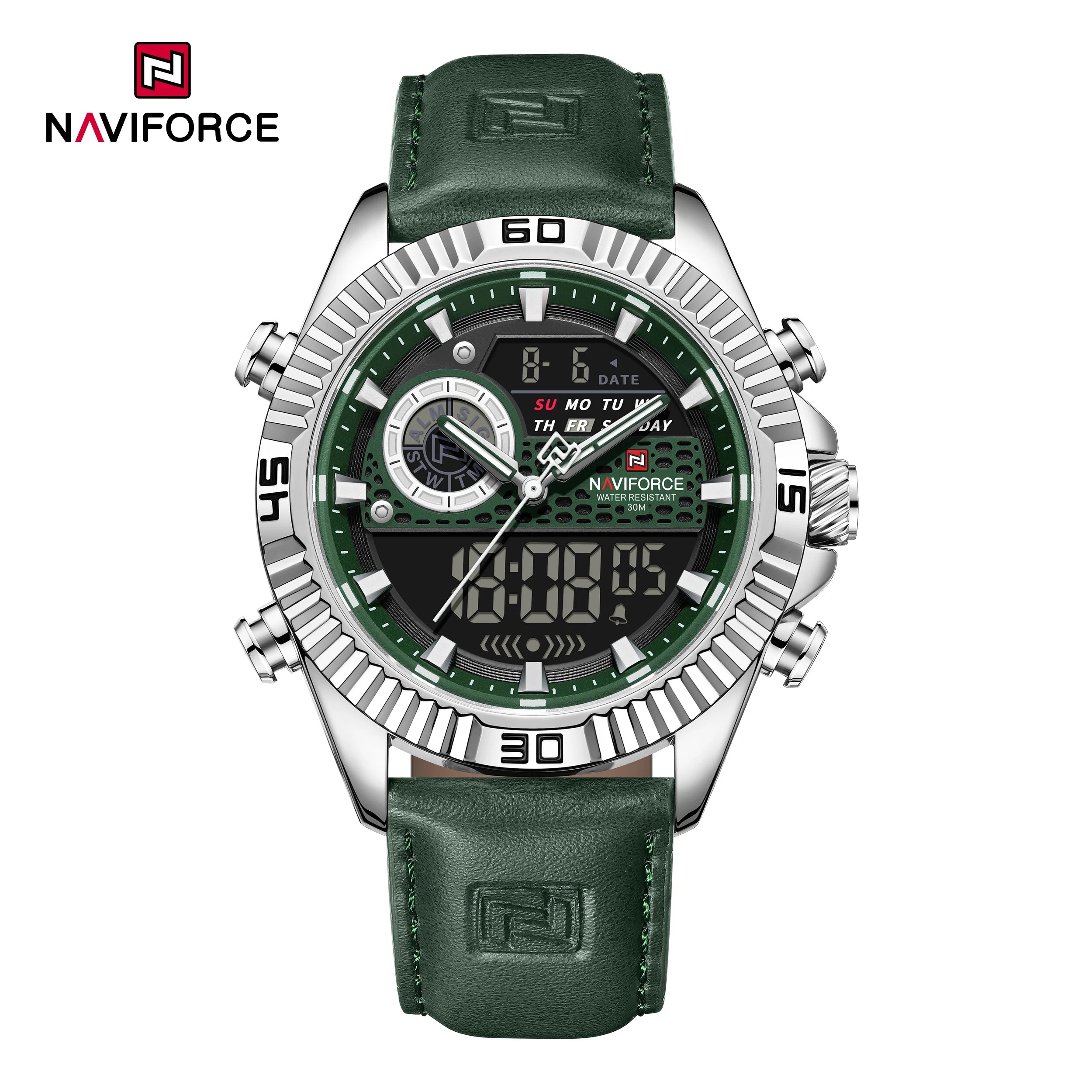 NAVIFORCE Men's Sport Quartz Analog LCD Watch