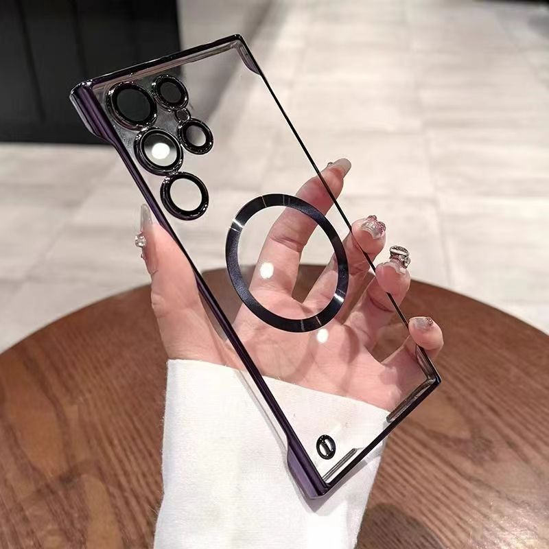 Newskin Magnetic Clear Ultra-Thin Frameless Phone Case with Lens Protective Film for Samsung
