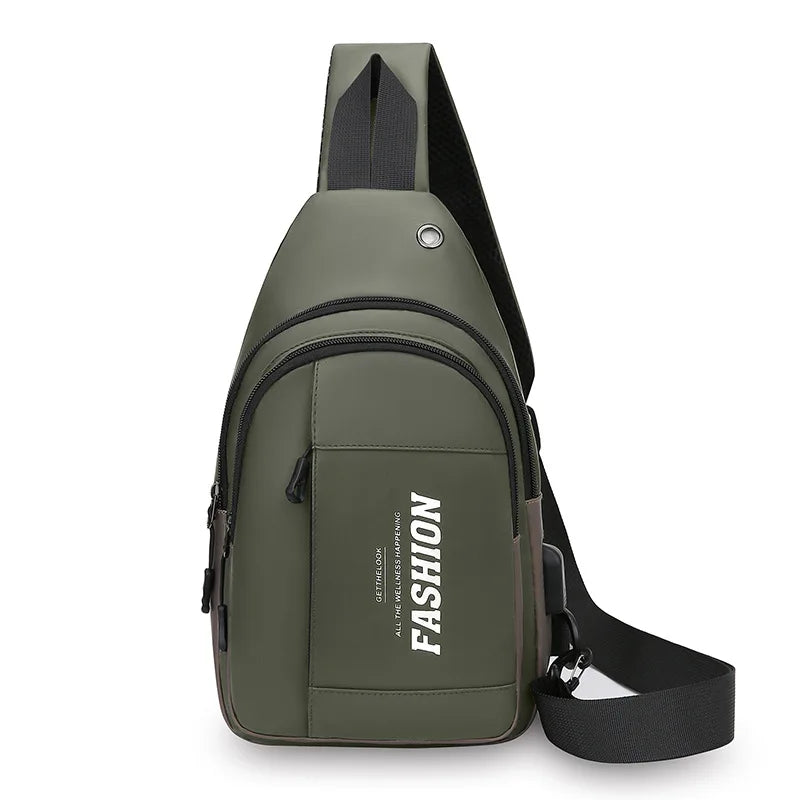 New Men's Chest Bag Anti Splashing Travel Outdoor Chest Bag
