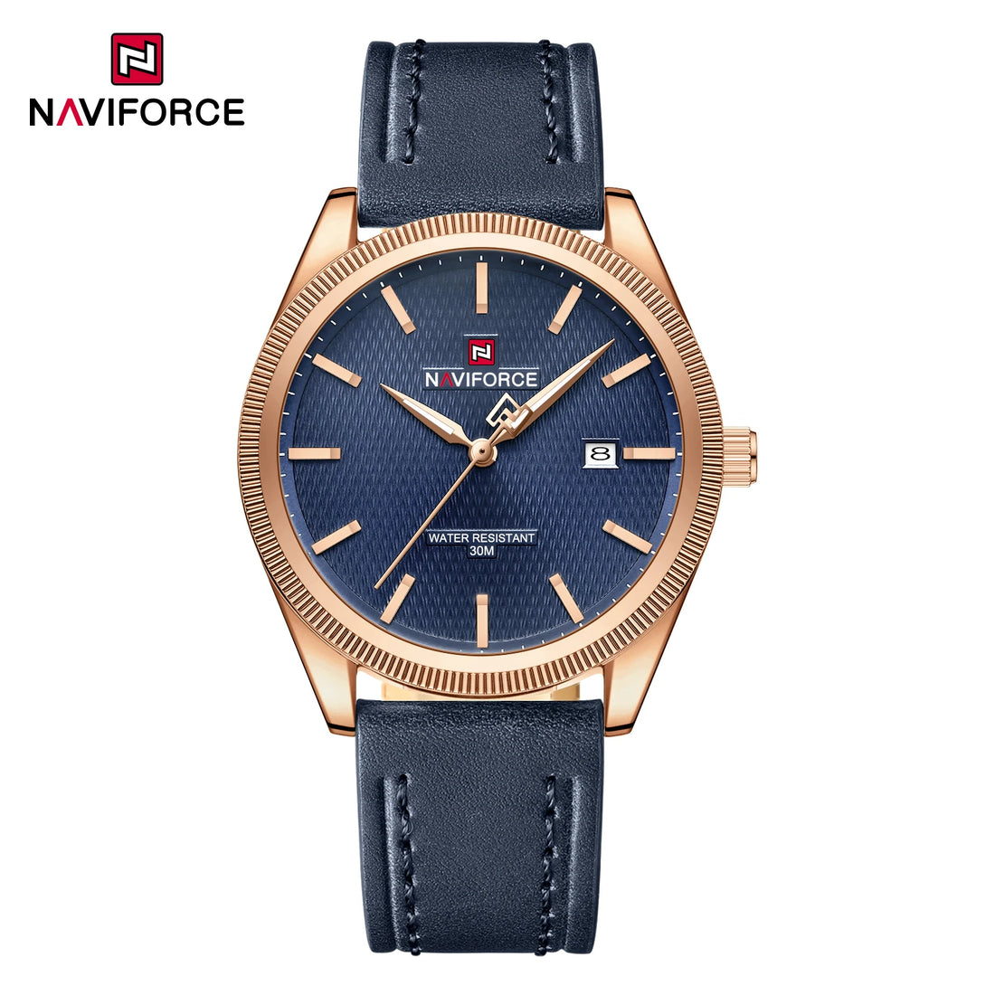 NAVIFORCE Men's Quartz Watch with Leather Strap