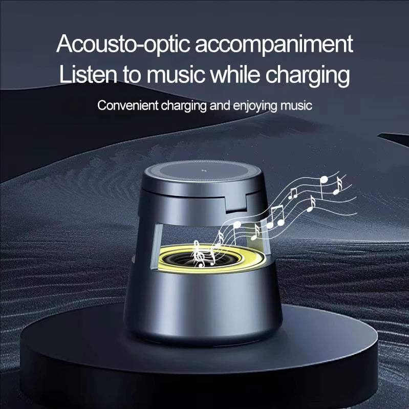 Newest 5 in 1 Wireless Fast Charger Stand with Speaker 3 in 1 Smart