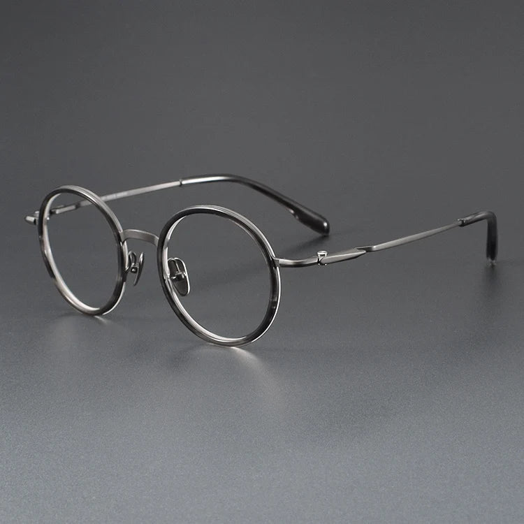 Luxury Titanium Round Eyeglasses