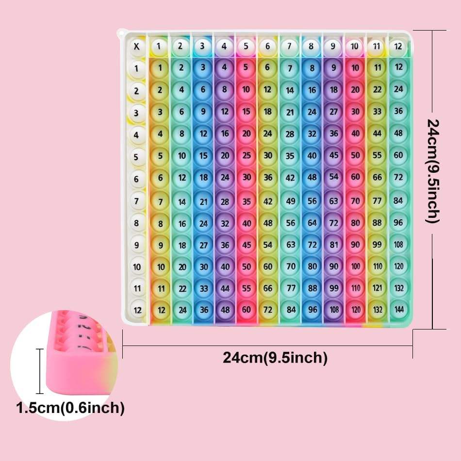 12×12 Multiplication Table Game Pop Fidget Toy – Kids Math Learning Educational Poster