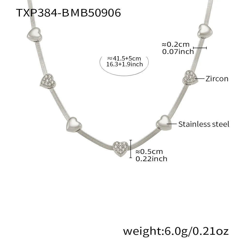 Elegant Gold-Plated Heart Necklace & Bracelet Set