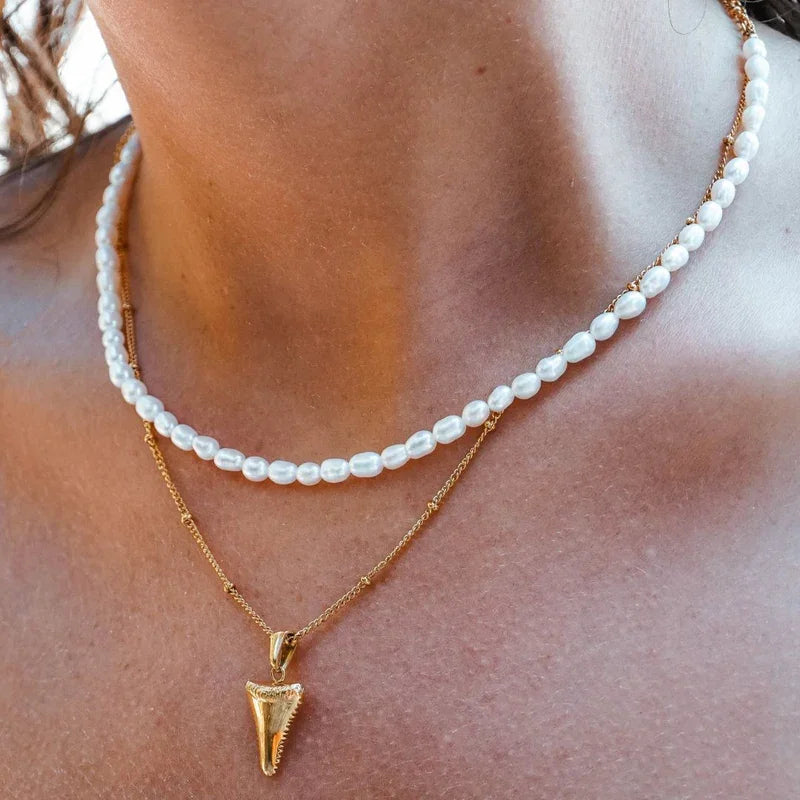 18K Gold Plated Pearl Layered Necklace