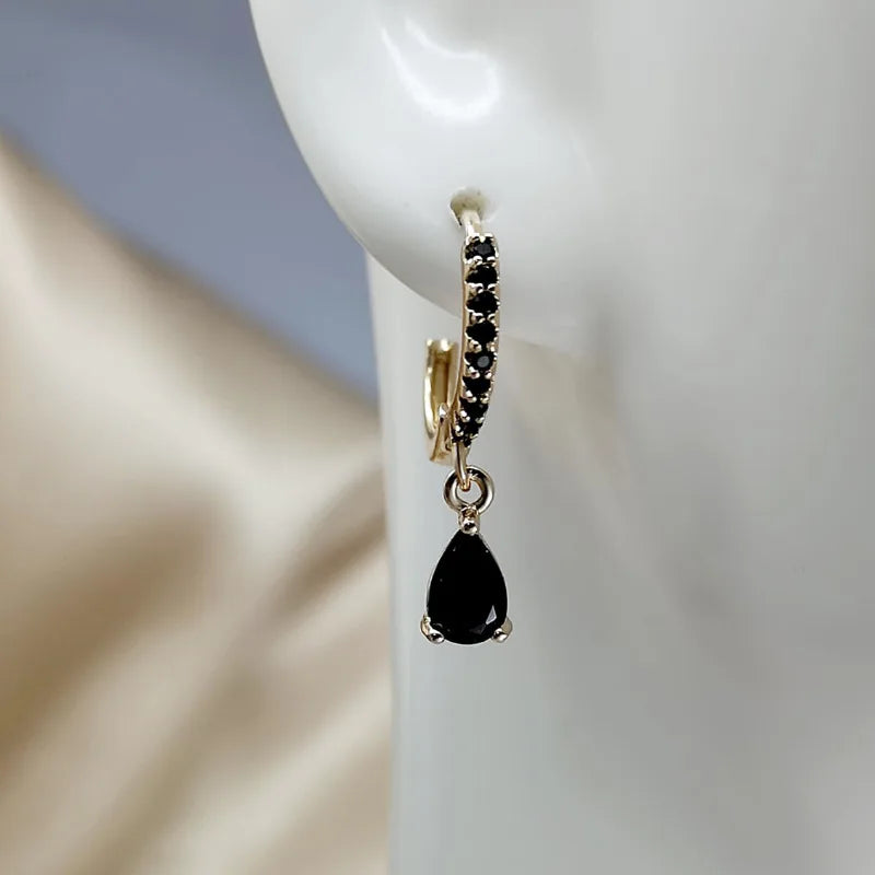 Luxury Gold-Plated Zircon Water Drop Earrings Set