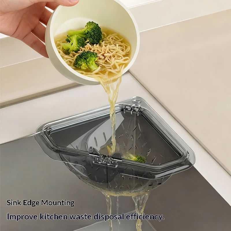 Magnetic Draining Triangular Kitchen Sink Filter, Household Food