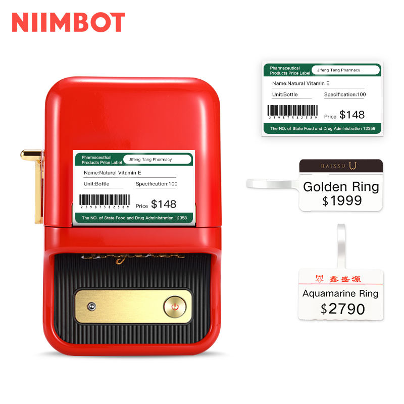 NiiMbot High-Resolution Label Printer – Portable Label Sticker Machine for Packaging Labels