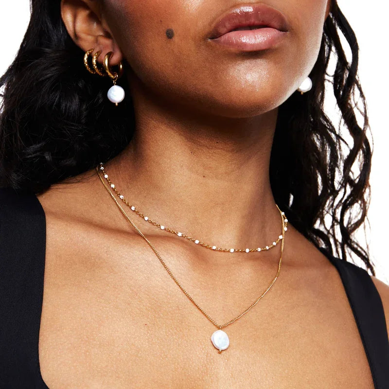 18K Gold Plated Pearl Layered Necklace