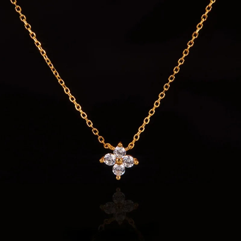 Luxury Silver Gold Vermeil Zirconia Necklace