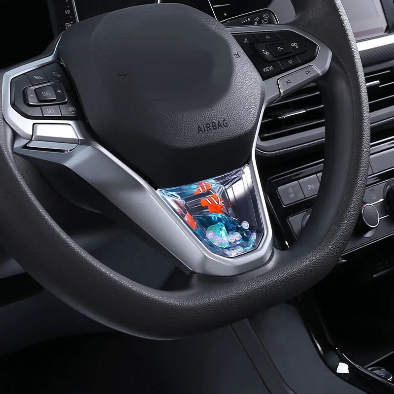 Cute Car Interior Kits Transparent Liquid Sequins Floating Doll