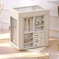 Rotating Multi-Layer Leather Jewelry Box