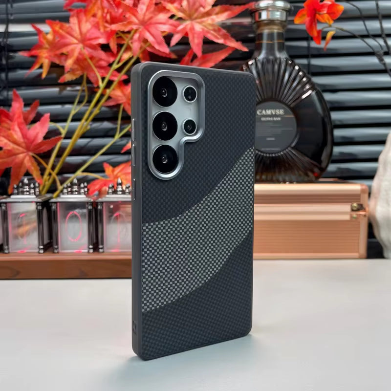 Luxury Ultra Thin Matte Carbon Fiber Magnetic Phone Case – Shockproof Slim Protective Cover for Samsung