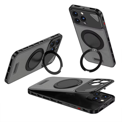 Magnetic Metal Bumper 360° Rotating Stand Case for iPhone – Shockproof Elastic Snap Protective Cover