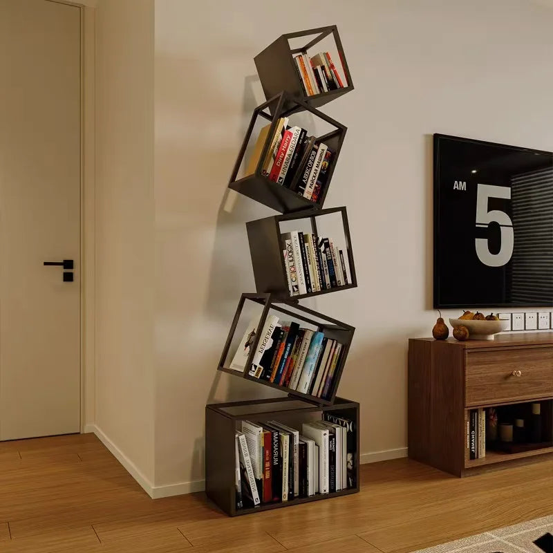 Nordic Creative Multi-Layer Bookshelf Metal Display Rack for Home