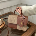 Women's Splicing Color Portable Small Square Shoulder Crossbody Bag