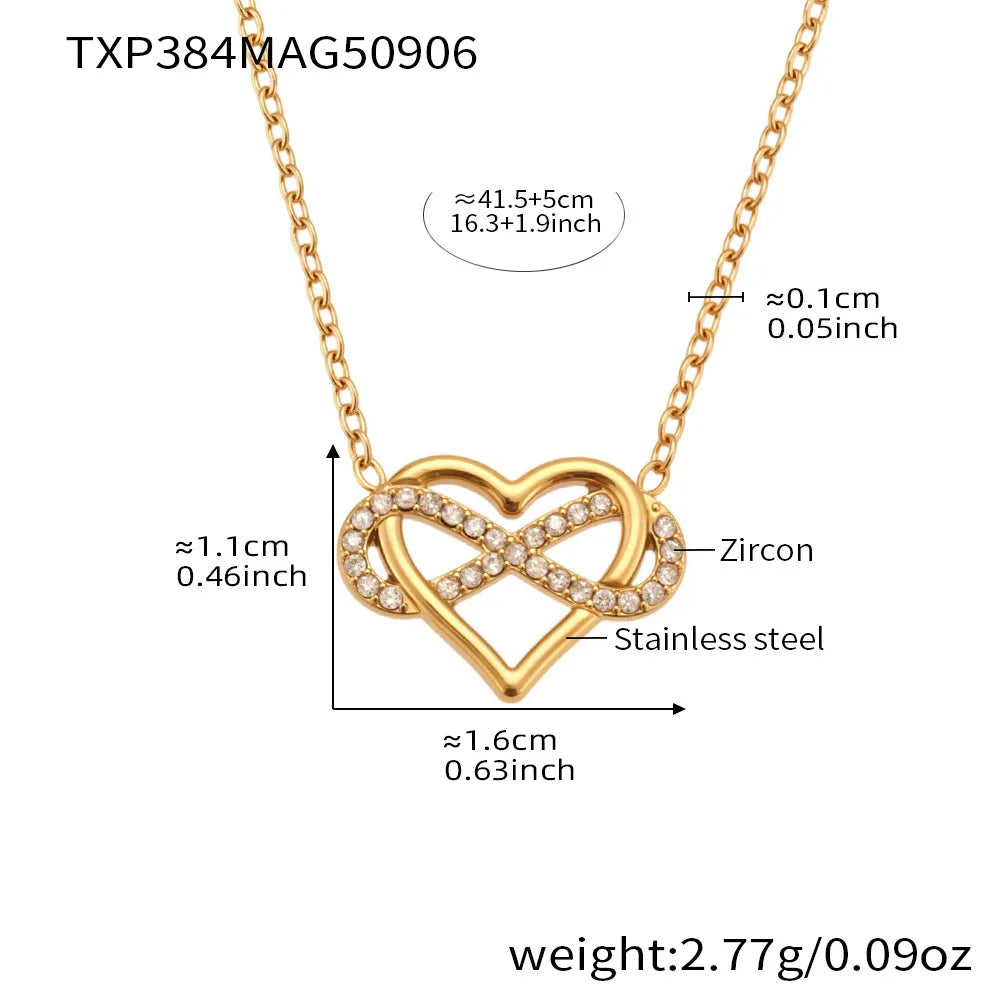 Elegant Gold-Plated Heart Necklace & Bracelet Set