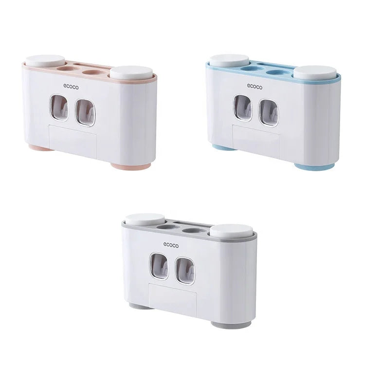 Automatic Toothbrush Holder with Toothpaste Squeezer Plastic