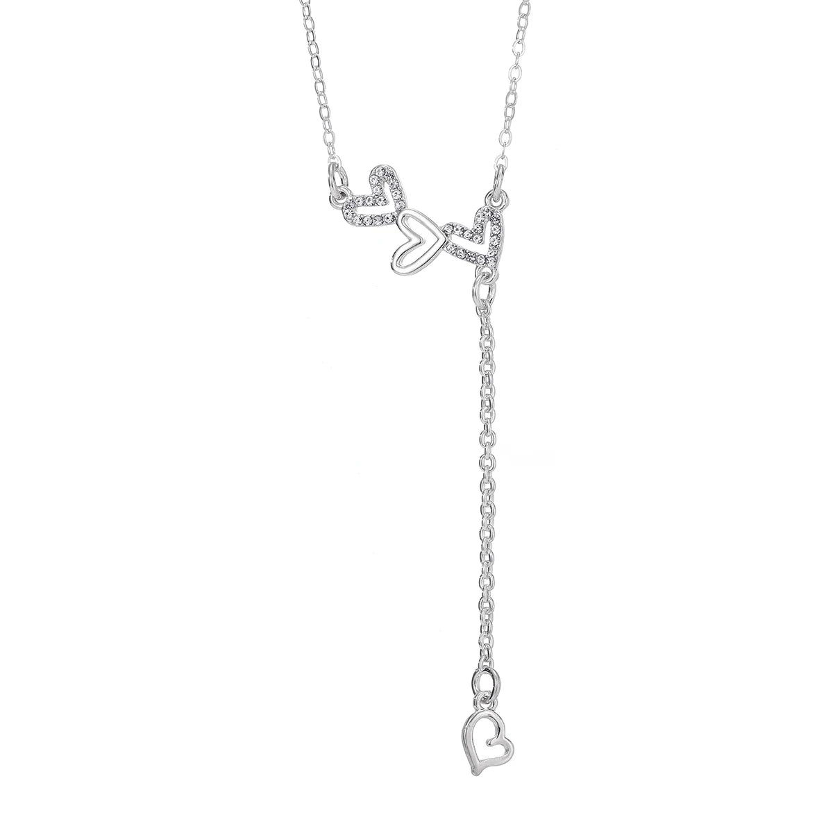 KISSWIFE Heart Zircon Tassel Necklace for Women