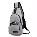 Men's Oxford Crossbody Bag with USB Port