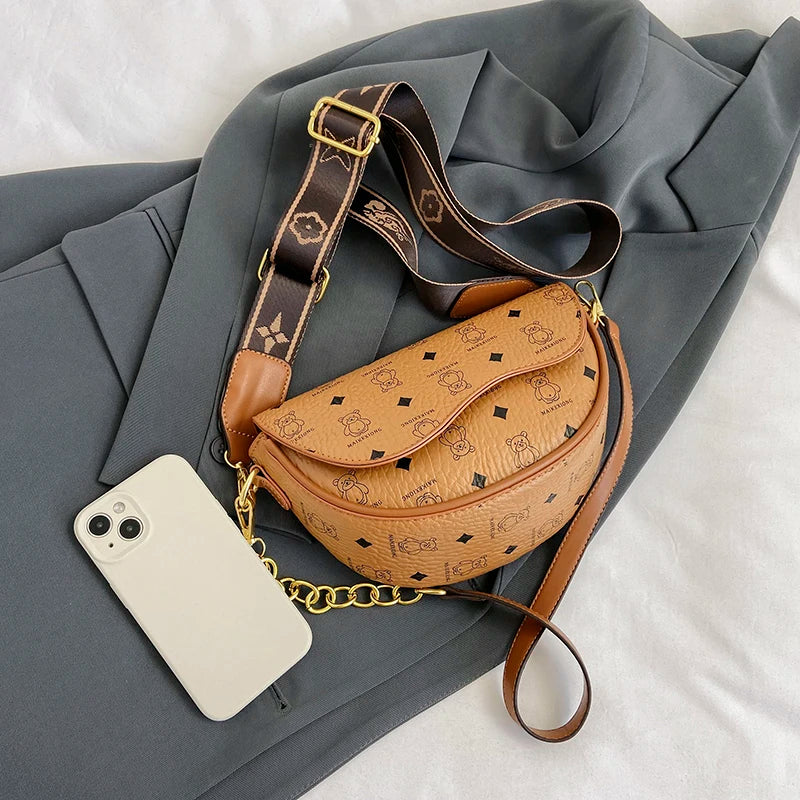 Luxurious Famous Brand Women's Designer Crossbody Bag PU Vintage