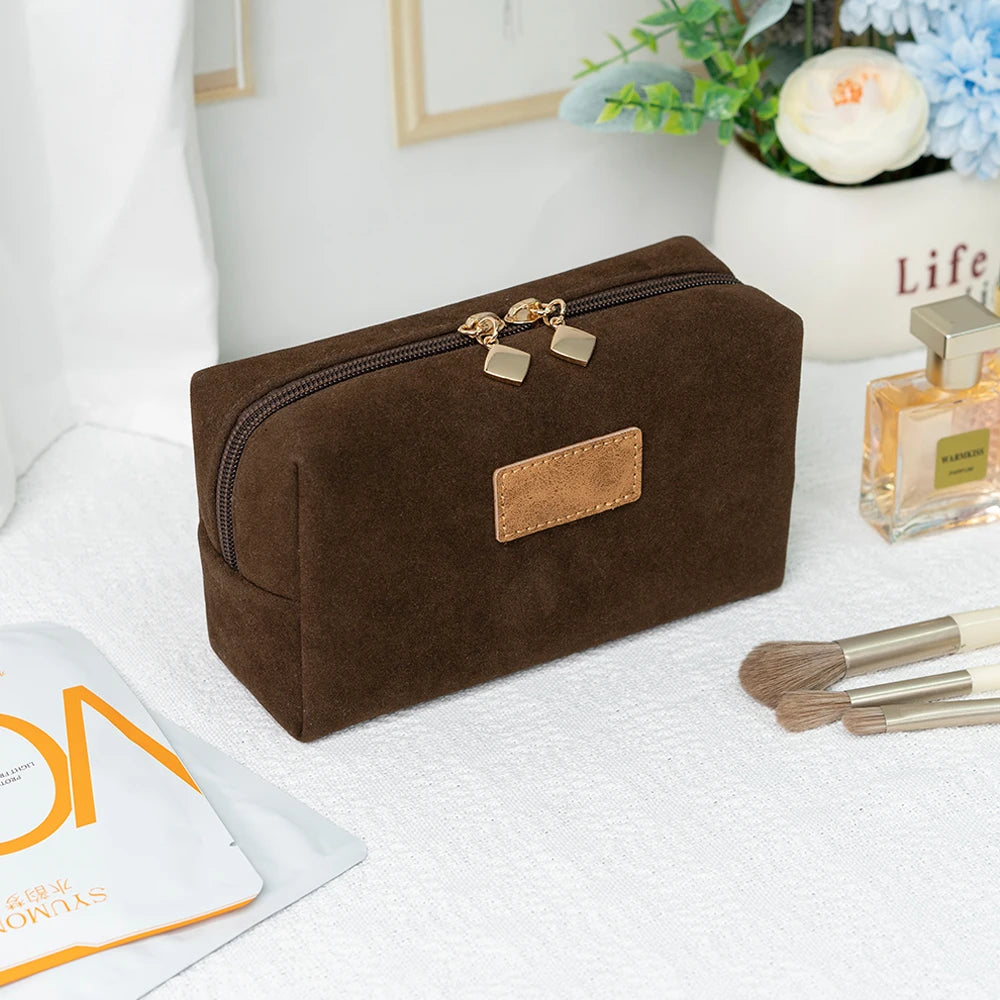 The New French Velvet Style Makeup Bag Toiletry Bag