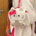 Cute Plush Backpack Versatile Female Student Double Bag Sweet Girl