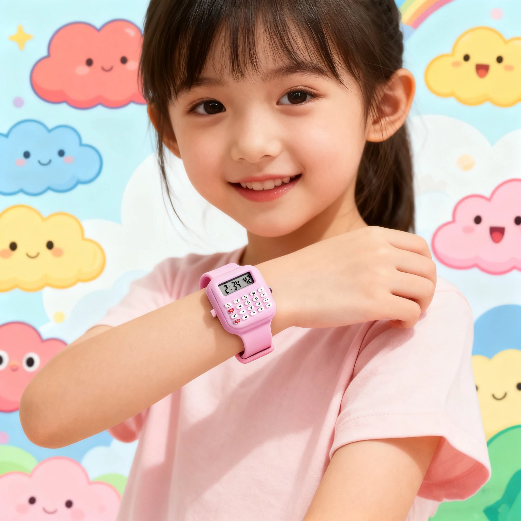 Kids Multifunctional LED Calculator Watch